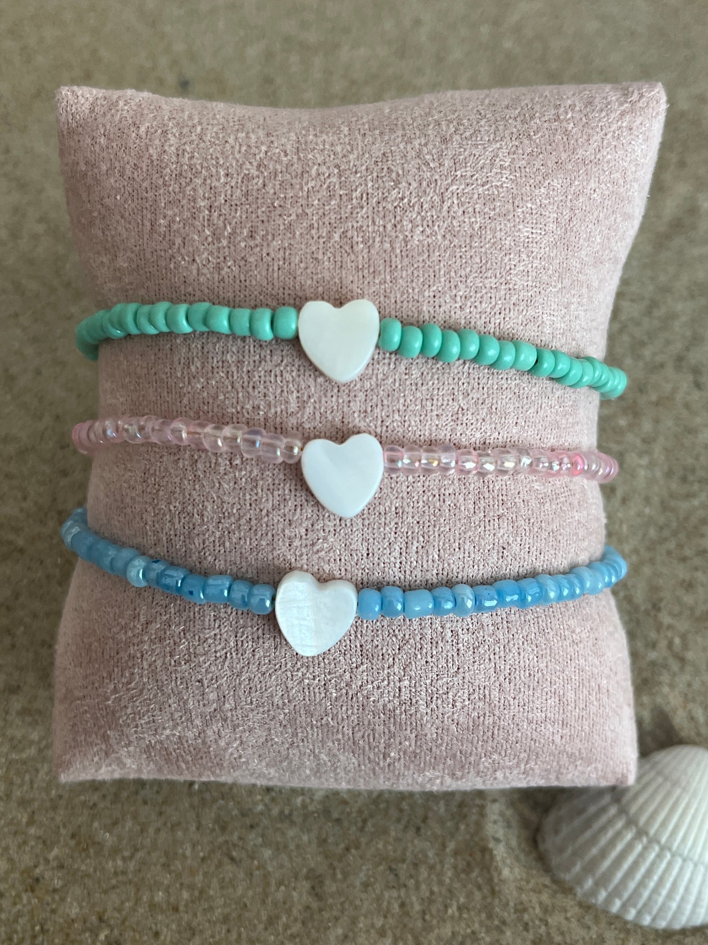 bracelets perles coeur