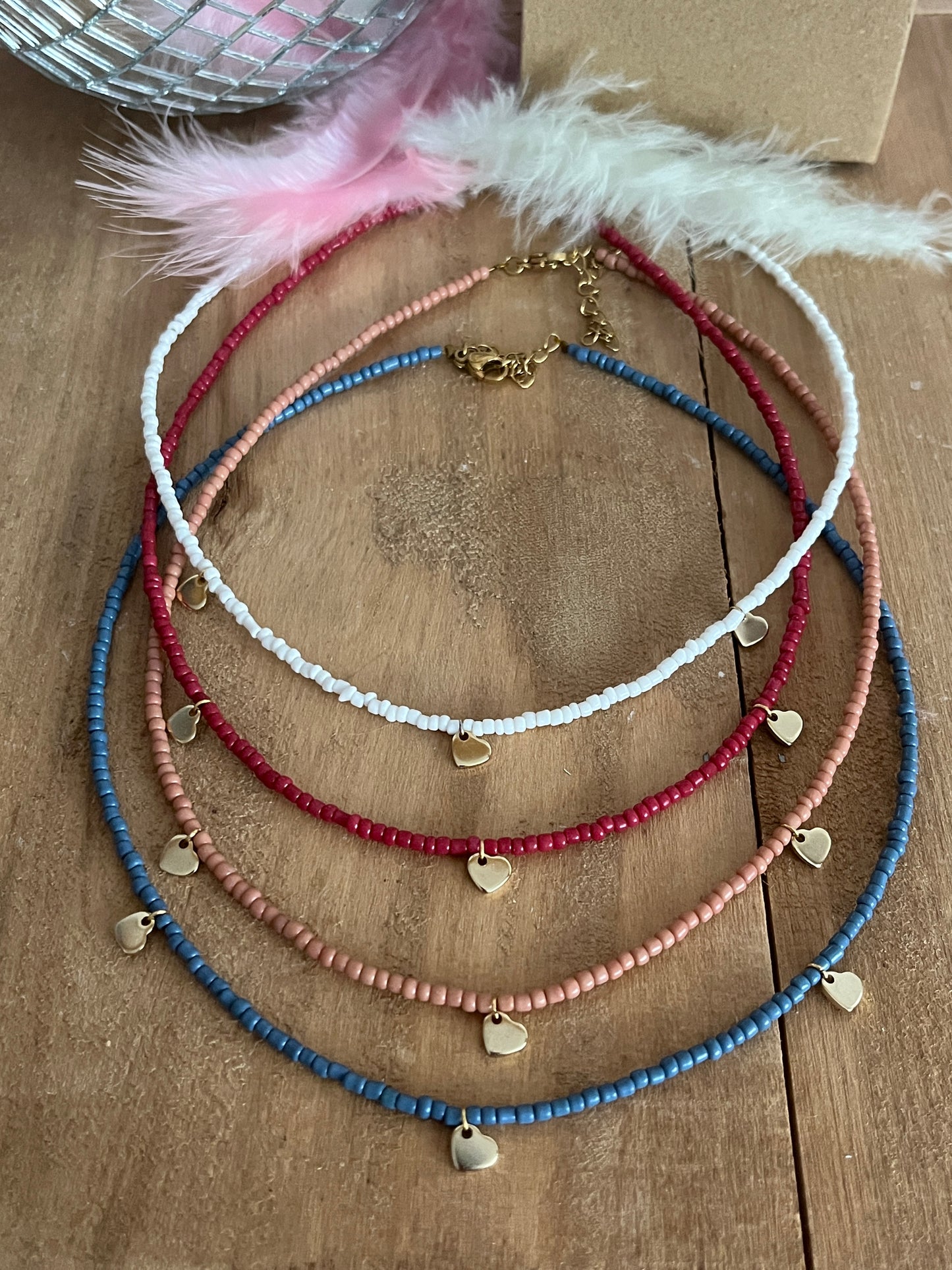 collier perles coeur