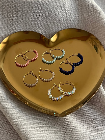 Lilia | Boucles d'oreilles créoles en perles (25mm))