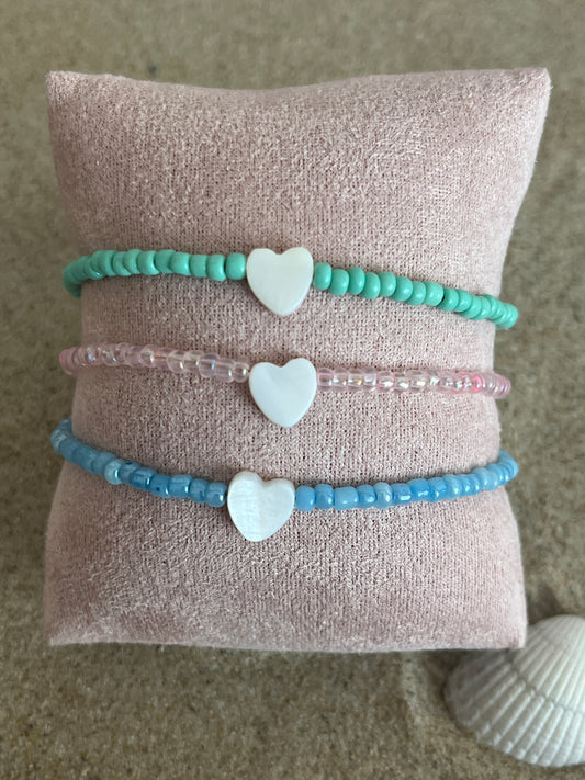 bracelets perles coeur
