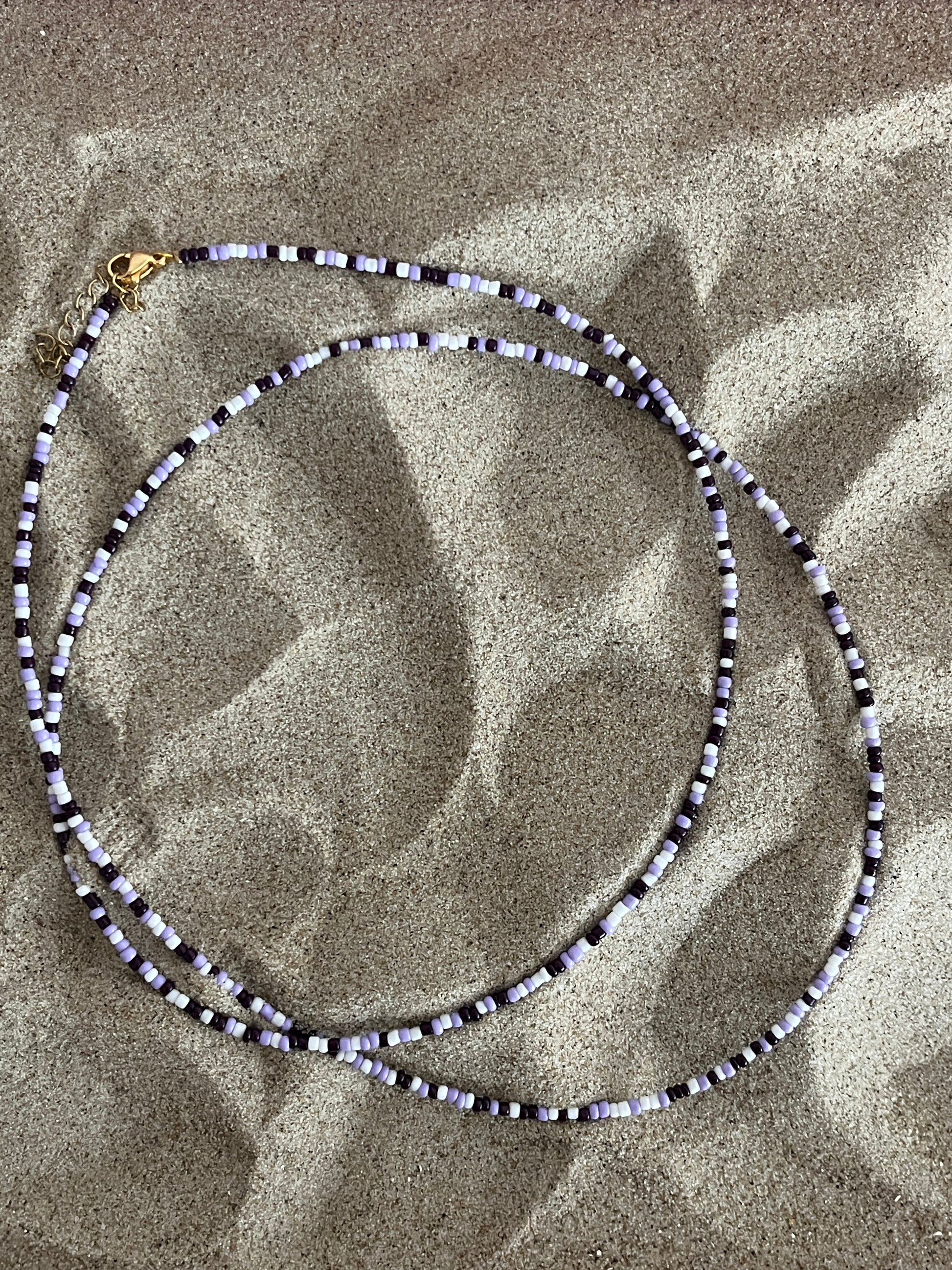 collier doublerangs perles