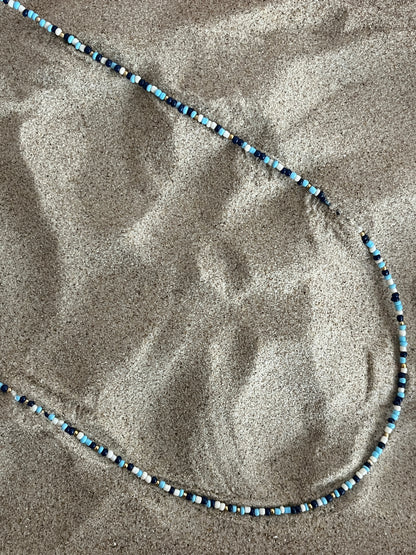 collier sautoir bleu