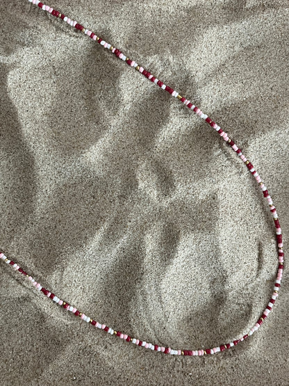 collier sautoir bordeaux