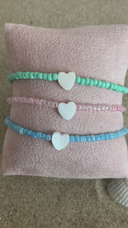 bracelet coeur perles tendance