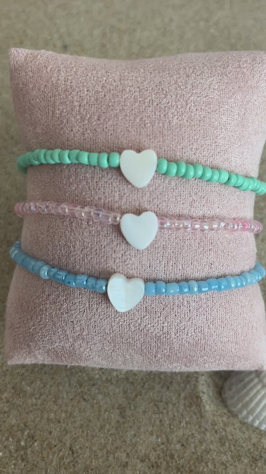 bracelet coeur perles tendance